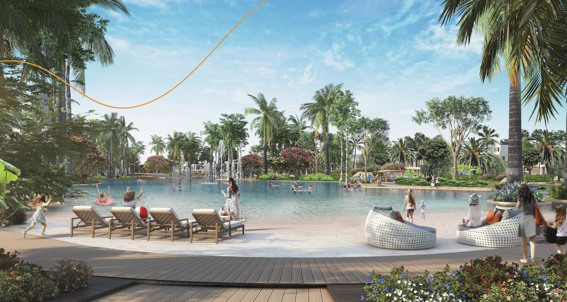 Lagoon beach at DAMAC Lagoons